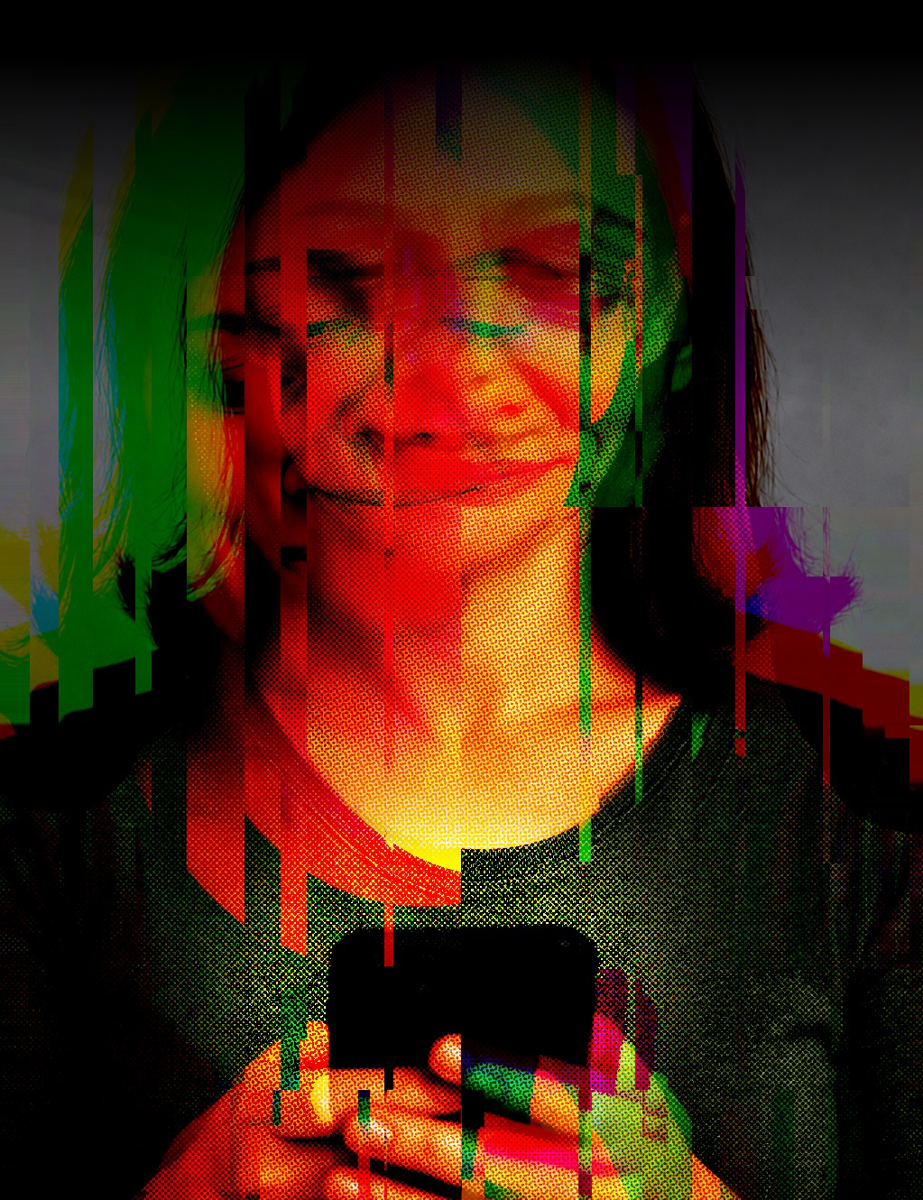 A young woman looking at her phone