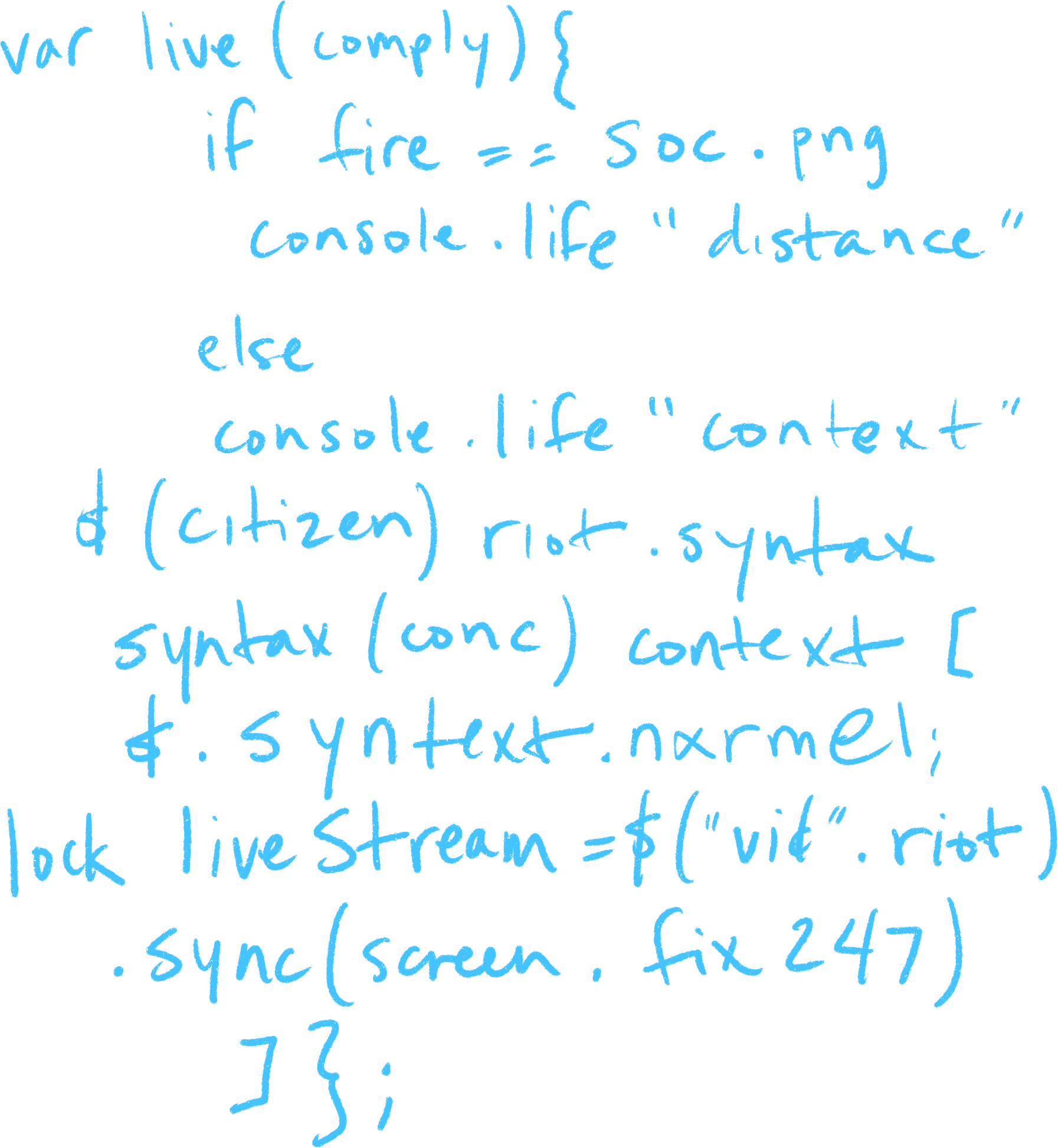 javascript styled handwritten text